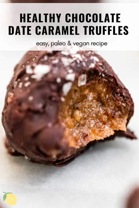 Gluten Free Truffles, Sweet Balls, Caramel Truffles, Gluten Free Chocolate Cupcakes, Date Caramel, Vegan Truffles, Pitted Dates, Caramel Filling, Caramel Truffle