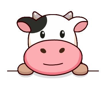 Line Sticker Cute, Cow Cartoon Drawing, Cow Emoji, Cow Drawings, Animated Cow, Cow Icon, Aztec Wallpaper, Cow Illustration, Cow Drawing