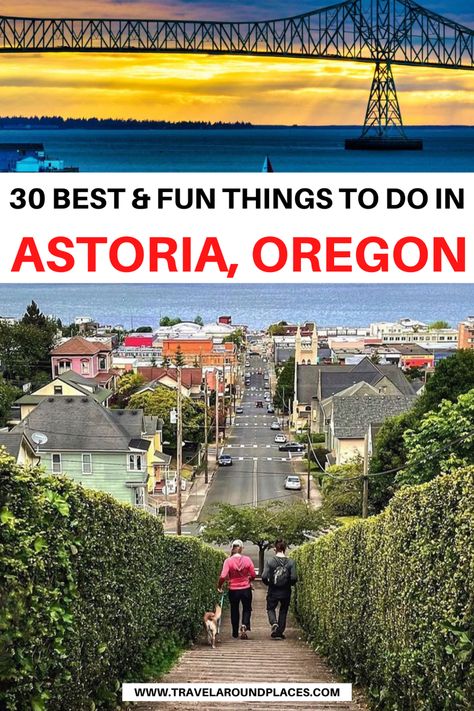 30 Best & Fun Things to do in Astoria Oregon | best Things to do in Astoria | outdoor Things to do in Astoria | unique Things to do in Astoria | places to visit in Astoria | things to see in Astoria | #thingstodo #bucketlist #bucketlisttravel Astoria Column, Oregon Coast Roadtrip, Bandon Oregon, Explore Oregon, Oregon Vacation, Astoria Oregon, Portland Travel, Oregon Road Trip, Beyond Borders