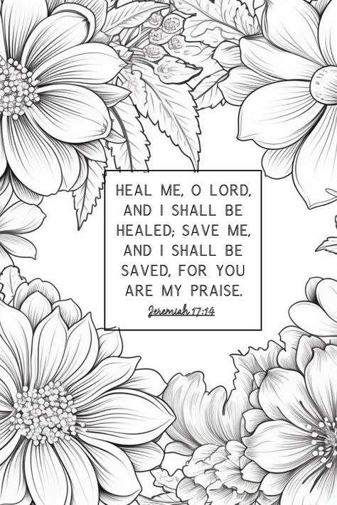 God desires for us to be well. He wants us to live an abundant life on Earth and to be on our way to experience eternal life with Him. We should desire the same. To be healthy but not on our way to Heaven would not be sufficient. If we have unforgiven sins, we will not experience all of God's goodness including Heaven. We should pray and ask God for healing and salvation. As you color this free printable, meditate and pray the words of this scripture about healing and salvation. Printable Bible Verses Free, Scripture Coloring Sheets, Coloring Bible, Bible Coloring Sheets, Free Scripture Printables, Bible Verse Coloring Page, Scripture Coloring, Ask God, Bible Verse Coloring