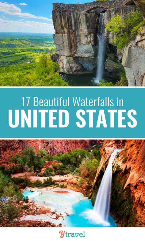 Most Beautiful Waterfalls In The World, Waterfalls To Visit, Best Waterfalls In The Us, Best Waterfalls In The World, Best Hikes In The Us, Usa Waterfalls, Waterfall Vacation, Usa Road Trips, Usa Trips