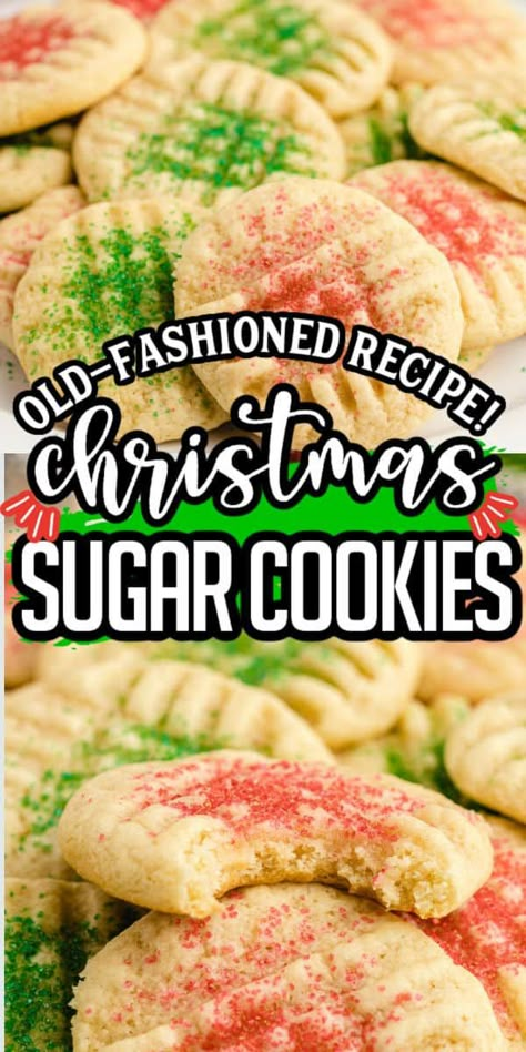 Christmas Sugar Cookies Soft, Christmas Cookie Classics, Easy Frosted Sugar Cookies, Classic Christmas Sugar Cookies, Old Fashioned Sugar Cookies Grandmothers, Sugar Cookies With Cornstarch, Sugar Cookie Topping Ideas, Old Fashion Rolled Sugar Cookies, Old Fashioned Rolled Sugar Cookies