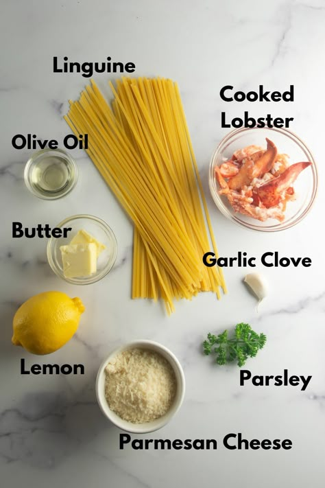 This speedy recipe for lemon garlic lobster pasta tastes like a party on a plate! The buttery, lemony, cheesy, garlicky sauce will have them asking for seafood seconds. #lobsterrecipes #seafoodrecipes #lobster #pastarecipes #framedcooks Pasta With Lobster Meat, Pasta With Lobster, Garlic Lobster, Seafood Pasta Sauce, Lobster Pasta Recipe, Lemon Pasta Recipes, Lobster Sauce, Lobster Pasta, Frozen Lobster