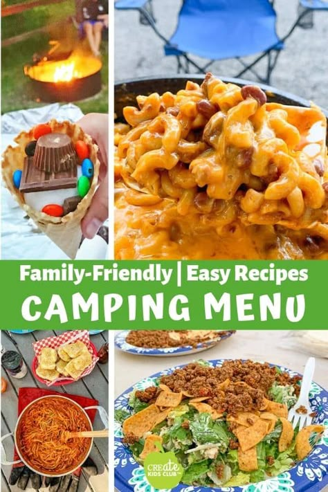 Planning a camping menu for a week or 3 day weekend doesn't have to be overwhelming or complicated. Click for a printable planner & camping menu & checklist of all the kitchen gear needed to make the recipes. These make-ahead family-friendly recipes are sure to please everyone! #campingmenu #weekcampingmenu #printablecampingmenu #printablecampingideas #easycampingrecipes #printablecampingplanner Camping Food Make Ahead, Camping Meal Planning, 3 Day Weekend, Camping Menu, Camping Breakfast, Camping Dinners, Easy Camping Meals, Menu Planner, Kitchen Gear