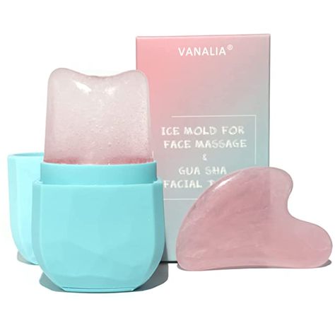 Ice Roller And Gua Sha, Ice Gua Sha, Face Ice Roller, Ice Skin Care, Ice Face Roller, Ice Makeup, Ice Facial, Ice Globes, Ice Roller