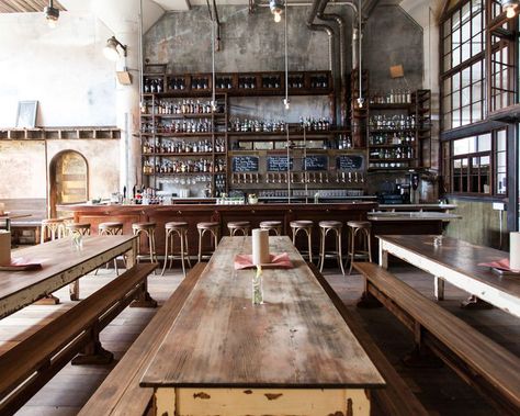 Magnolia Dogpatch and Smokestack Are Finally Here - Eater SF Deli Cafe, Brewery Design, Bar In Casa, Gastro Pubs, Bbq Restaurant, Industrial Bar, Bar Interior, Brew Pub, Bar Design Restaurant