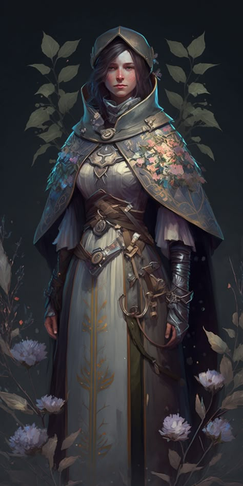 Nature Domain Cleric, Female Cleric Art, Female Cleric Dnd, Dnd Royalty, D&d Cleric, Dnd Priest, Fantasy Priest, Cleric Rpg, Nature Cleric