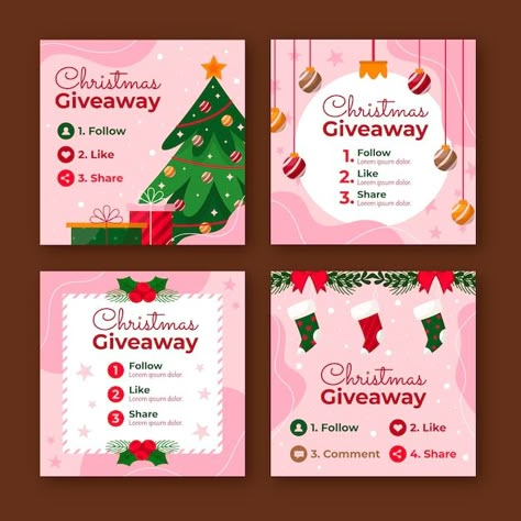 Giveaway Instagram Posts, Christmas Giveaway, Graphic Design Assets, Christmas Giveaways, Publicidad Creativa, Christmas Ad, Christmas Graphics, Christmas Post, Free Instagram