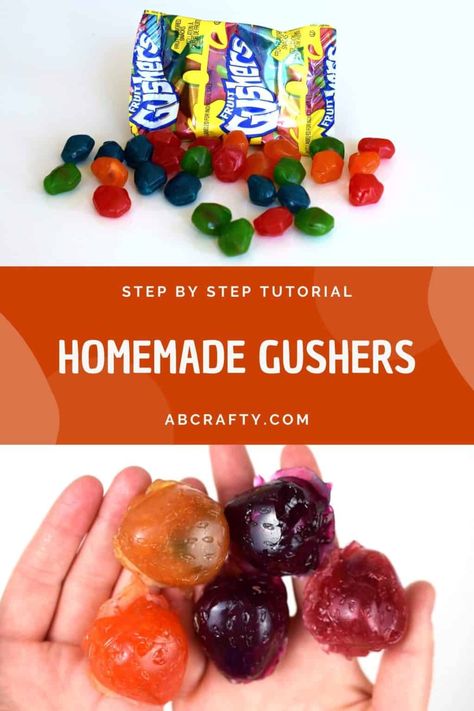 Diy Sour Candy, Easy Candies To Make, Gummy Candy Recipes Homemade, Gushers Recipe, Crystal Candy Recipe, Gummy Bear Recipe, Sweets Business, Fruit Gushers, Easy Diy Candy