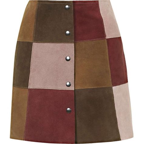 TOPSHOP Suede Patchwork A-Line Skirt (5.480 RUB) ❤ liked on Polyvore featuring skirts, bottoms, multi, brown suede skirt, suede skirt, brown knee length skirt, brown skirt and a line skirt Brown Suede Skirt, Street Style Blog, Nyfw Street Style, Brown Skirt, Patchwork Skirt, Brown Skirts, Suede Skirt, Line Skirt, Alexa Chung