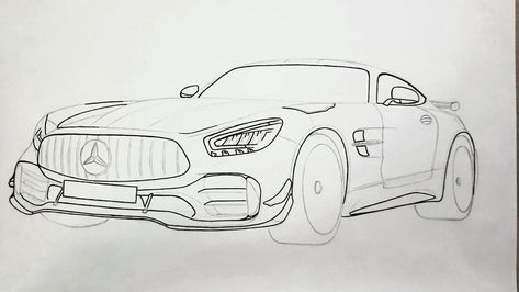 AMG GTR pro // Step 2... Amg Gtr Pro, Mercedes Drawing, Gtr Drawing, School Doodles, Amg Gtr, Perspective Sketch, Mercedes Amg Gt, Amg Gt, Mercedes Benz Amg