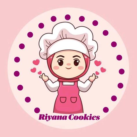 Logo Sticker Makanan, Template Logo Makanan, Cute Chef Illustration, Lumpia Beef, Chef Cartoon Logo, Kawaii Hijab, Logo Cake Design, Logo Design Makanan, Logo Snack