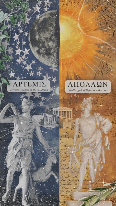 Artemis & Apollo #artemis #apollo #moon #sun #siblings #greekmythology Artemis Apollo, Apollo Artemis, Apollo Aesthetic, Apollo Greek, Apollo And Artemis, Greek Pantheon, Greek Mythology Gods, Achilles And Patroclus, Greek Gods And Goddesses