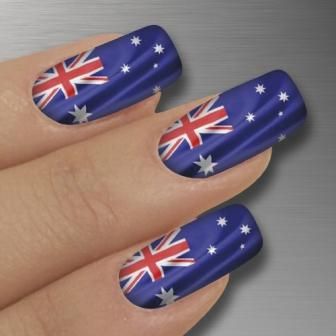 Aussie nails. Flag Nail Art, Flag Nails, Australian Flag, Australian Flags, Australia Flag, Different Nail Designs, Nail Oil, Nail Plate, Creative Nails