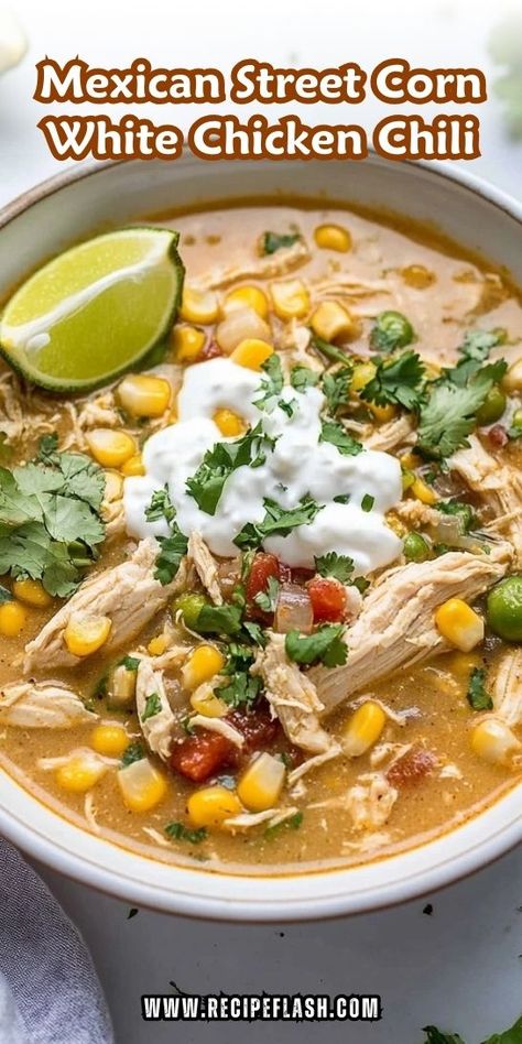 Looking for a unique chili recipe that will impress your family and friends? This Mexican Street Corn White Chicken Chili Recipe offers a delightful blend of spices and ingredients that elevate your usual chili game. Don't forget to save this recipe for easy access when you're ready to cook! Unique Chili Recipe, Unique Chili, Easy Mexican Street Corn, Unique Chili Recipes, Corn Chili, White Chicken Chili Recipe, Corn Chicken, White Chili Chicken Recipe, Chili Cook Off