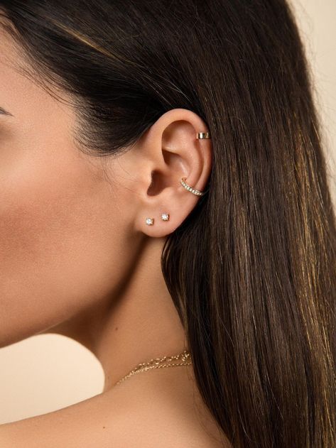 Simple Ear Cuff, Ear Peircings, Ear Cuff Gold, Cool Ear Piercings, Cute Ear Piercings, Conch Earring, Gold Ear Cuff, Silver Ear Cuff, Ear Cuff Earings