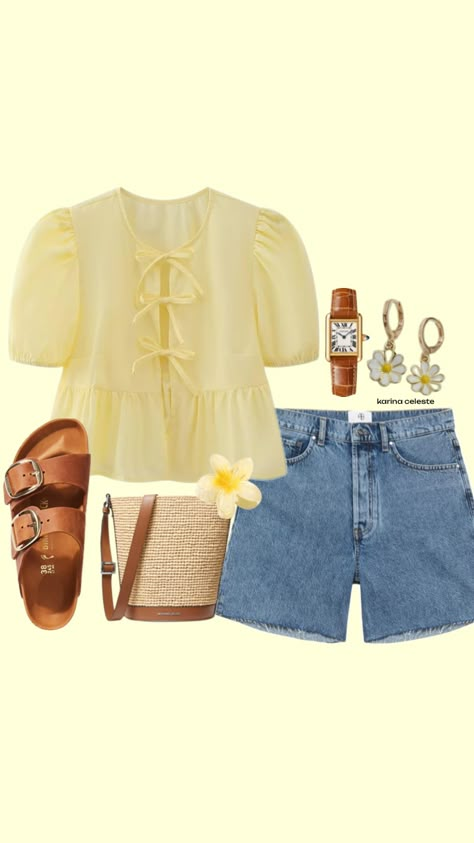 #farmersmarket #outfitinspo #ootd #summer #spring #beauty #summeraesthetic #springaesthetic #casual #birkenstocks #yellow Mum Fashion, Romantic Outfit, Yellow Outfit, Spring Beauty, Ootd Summer, Simple Trendy Outfits, Curvy Outfits, Summer Fashion Outfits, Girly Fashion