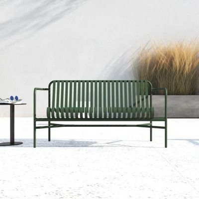 Loveseat Metal Patio Sofas & Sectionals You'll Love | Wayfair Green Outdoor Furniture, Patio Daybed, Patio Loveseat, Outdoor Loveseat, Patio Sectional, Sunbrella Cushions, Factory Design, Patio Sofa, Outdoor Bench