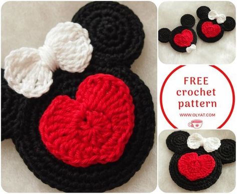 Easter Crochet Patterns Free, Disney Crochet Patterns, Crochet Ornament Patterns, Crochet Appliques, Me And My Husband, Dishcloth Crochet Pattern, Crochet Disney, Crochet Mouse, Amigurumi Animals