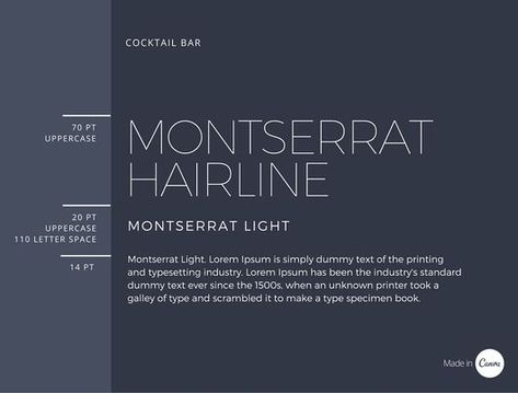 Best font combinations and typeface pairings guide - 25 Montserrat Font, Website Fonts, Light Font, Business Fonts, Font Combos, Script Typeface, Cocktails Bar, Font Combinations, Great Fonts