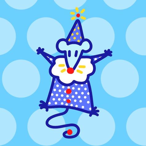 Clown Possum Drawing, Lil Clown Drawing, Blue Clown Aesthetic, Clown Color Pallete, Clown Widget, Cute Clown Wallpaper, Cute Clown Aesthetic, Clown Matching Pfps, Clown Pfp Aesthetic