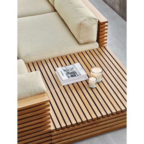 Outdoor Sectionals & L-Shaped Patio Sectional Sofas | Crate & Barrel Corner Coffee Table, Coffee Table Crate And Barrel, Natural Wood Dining Table, Alfresco Living, Corner Coffee, Outdoor Sectional Furniture, Wicker Coffee Table, L Shaped Couch, Outdoor Furniture Covers