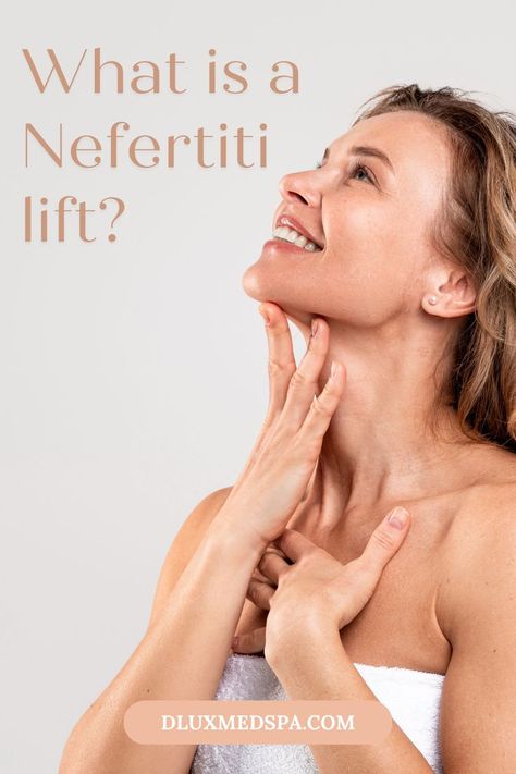 The Nefertiti Lift is a small non-invasive procedure that uses neurotoxins (Botox/Dysport) to redefine the jawline, soften marionette lines and lift and tighten the neck. This cosmetic procedure gets its name from an ancient Egyptian Queen named Nefertiti, who was known for her elongated, graceful neck. Click to read more! Nefertiti Neck Lift, Neck Botox Before And After, Skin Tightening Procedures, Neck Tightening, Botox Before And After, Marionette Lines, Neck Lift, Egyptian Queen, Cosmetic Procedures