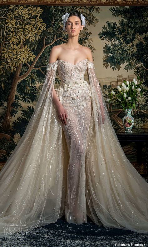 Wedding Dresses 2022, Enchanted Dress, Fairy Wedding Dress, Prom Inspo, Sparkle Wedding Dress, Dresses 2022, Bridal Jumpsuit, Trumpet Wedding Dress, Georges Hobeika