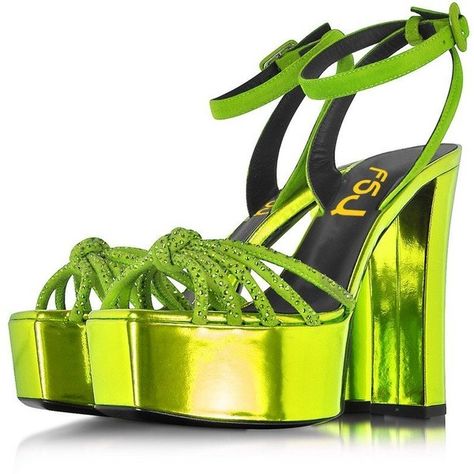 FSJ Women Sexy Open Toe Ankle Strap Sandals with Studded Chunky Heels... ($46) ❤ liked on Polyvore featuring shoes, sandals, wide ankle strap sandals, wide width shoes, studded sandals, ankle strap heel sandals and ankle wrap sandals Green Prom Heels, Chunky Heel Platform Sandals, Neon Shoes, Ankle Strap Chunky Heels, Green Prom, Ankle Strap Sandals Heels, Custom Boots, Prom Heels, Ankle Wrap Sandals