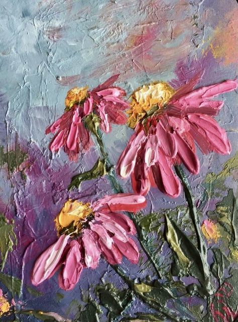 Acrylic Spatula Painting, Spatula Painting Acrylics, Abstract Oil Painting Ideas Inspiration, Impasto Painting Easy, Palette Knife Painting Flowers, Knife Painting Flowers, Modeling Paste Art, Spatula Art, Palette Knife Painting Abstract