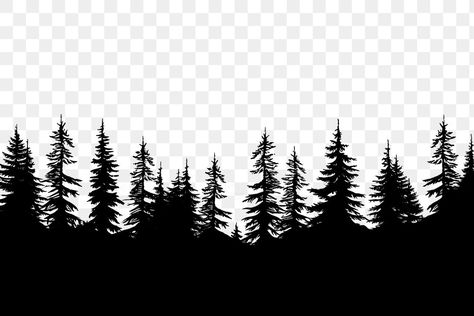 Tree Line Silhouette, Forest Line Art, Forest Outline, Tree Line Drawing, Silhouette Forest, Halloween Ideias, Black And White Forest, Trees Silhouette, Landscape Silhouette