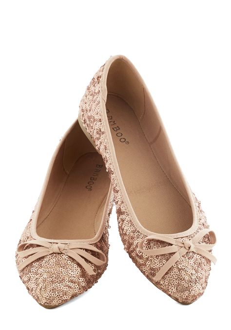 Sparkle Flats, Rose Gold Flats, Sequin Flats, Pink Ballet Flats, Trendy Flats, Vintage Flats, Cute Flats, Kinds Of Shoes, Crazy Shoes