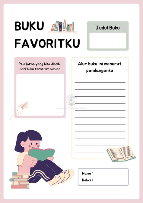 Buat catatan buku favoritmu dengan lembar kerja jurnal ini! Didesain dalam warna merah muda yang simpel dan estetik, worksheet ini cocok untuk mencatat informasi seperti judul, penulis, kesan, dan nilai buku. Ideal untuk pelajar, remaja, dan siapa pun yang suka membaca.  #JurnalBuku #CatatanMembaca #ReadingJournal #WorksheetEstetik #JurnalRemaja Canvas