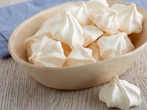 Almond Meringues Recipe | Food Network Kitchen | Food Network Mirangue Cookies, Meringues Recipe, Almond Meringue, Meringue Recipe, Almond Extract, Meringue Cookies, Pastry Bag, Cream Of Tartar, Kitchen Food