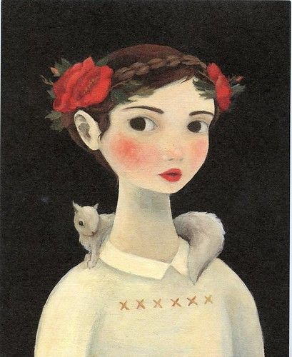 Emily Winfield Martin, Vintage Booth, Bat Animal, Apple Flowers, Flowers In Her Hair, Black Apple, Art Et Illustration, Wow Art, Art And Illustration