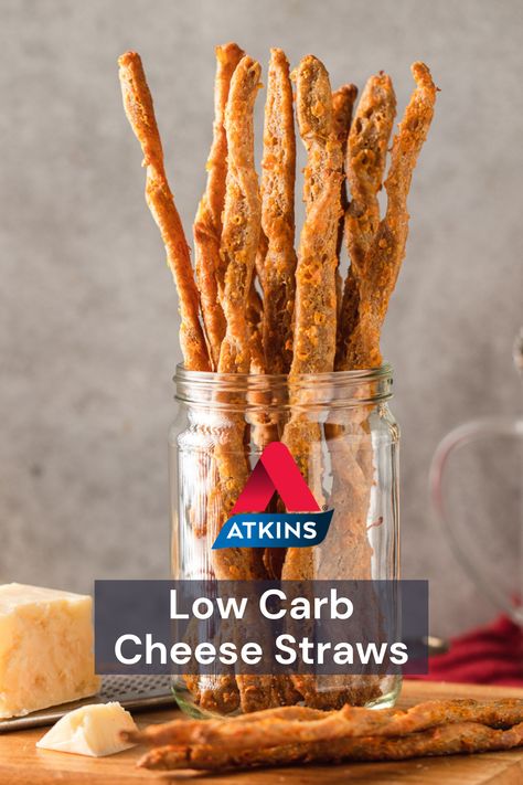 Low carb snacking doesn't have to be dull. These cheese straws are crunchy, savory, and have just 1.4 g net carbs per serving. Explore this and 1,600 #lowcarb and #keto recipes at www.atkins.com/recipes Keto Cheese Straws, Keto Cheese Straws Recipe, Cheese Straw, Cheese Straws Recipe, Low Carb Lifestyle, Lo Carb Recipes, Cheese Straws, Keto Cheese, Keto Snack