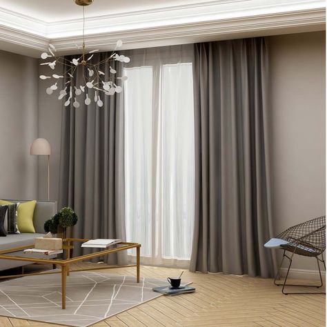 This solid grey blackout curtain is made of polyester fiber fabric, it has 99% shading rate and it's suitable for living room, bedroom, study and so on. Curtain Living Room, Curtains Living Room Modern, Grey Blackout Curtains, Luxury Curtains, Living Room Decor Curtains, Cool Curtains, Grey Curtains, Curtains Living, Modern Curtains