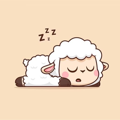 Catalyststuff | Freepik Sleeping Cartoon, Nature Icon, Sheep Illustration, Vector Icons Illustration, Cute Sheep, Animal Nature, Flat Vector, Icon Illustration, Animal Illustration