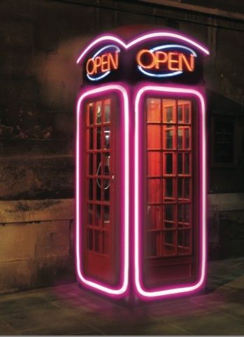 Telephone Kiosk, Neon Box, Telephone Box, Telephone Booth, Phone Box, Phone Booth, Vintage Telephone, Old Phone, Dinners For Kids