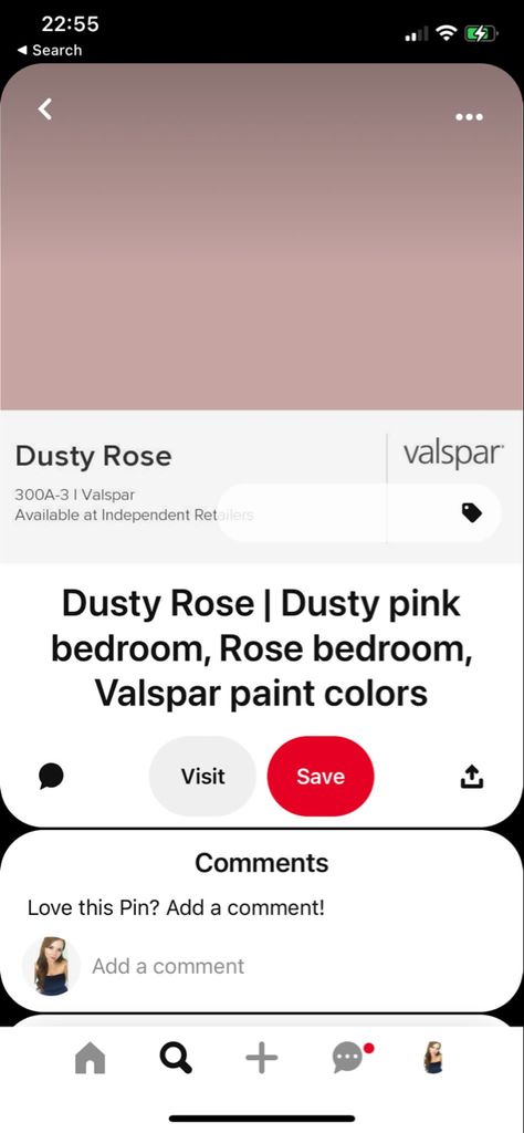 Dusty Pink Nursery Paint Colors, Mauve Rose Paint Color, Dusty Rose Pink Paint, Dusty Rose Accent Wall Nursery, Valspar Dusty Rose, Dusty Pink Bedroom, Valspar Paint Colors, Rose Bedroom, Valspar Paint