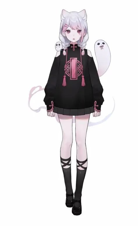 Vtubers Models, Cat Vtuber, Vtuber Model Design, 2d Clothes, Chibi Vtuber, Vtuber Design Ideas, 2d Vtuber, Vtuber Model Ideas, Cute Vtuber