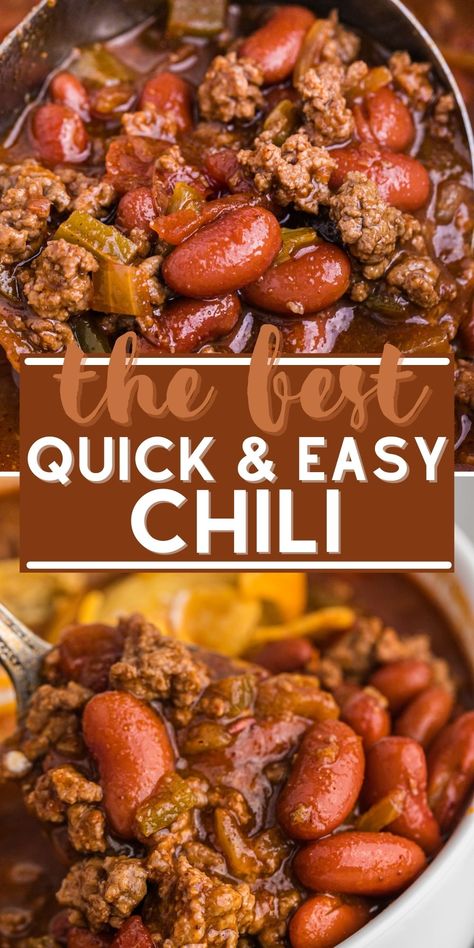 Salsa Chili Recipe, Easy Chili Recipe Stovetop Simple, Home Made Chili Recipe, Easy Chili Bean Recipe, Fast Chili Recipe, Chilli Recipe Crockpot, 3 Bean Chili Recipe, Quick Chili Recipe, Crockpot Chili Recipe