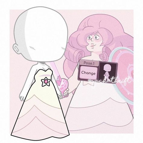 Rose Quartz Gacha Club, Steven Universe Gacha Club, Rose Quartz Steven Universe, Moon Stars Art, Gacha Things, Gacha Props, Episode Interactive Backgrounds, I Love You Drawings, Steven Universe Drawing