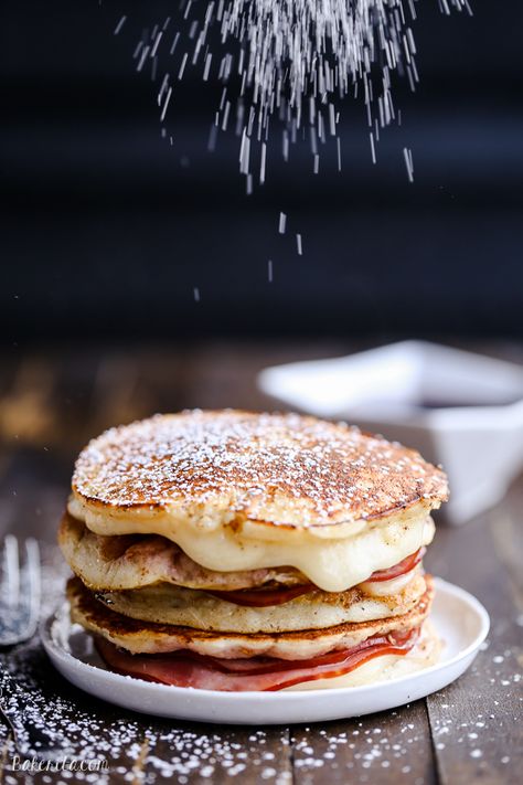 Fluffy, buttermilk pancakes are a favorite in my house, and the gift that keeps on giving. I make a double batch on the weekend, and use the leftover pancakes as a starting point for meals throughout the week. School lunch gets a makeover with PB&J Sammies, busy weekday breakfasts become more manageable with Pancake Breakfast [...] Monte Crisco, Leftover Pancakes, Baking Pancakes, Filled Crepes, Savoury Pancake Recipe, Breakfast Kitchen, Monte Cristo Sandwich, Breakfast Slider, Weekday Breakfast