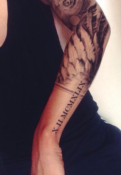 @QueenHowie Tattoos Arm Mann, Font Tato, Roman Numeral Tattoos, Tattoos Arm, Cool Arm Tattoos, Cat Tattoos, Full Sleeve Tattoos, Tiny Tattoo, Butterfly Tattoos