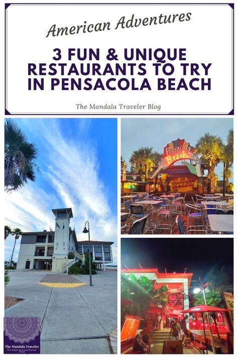 Looking for something tasty in Pensacola Beach, FL? These 3 local restaurants offer mouth-watering menus, ideal locations, and unique decor for a perfect culinary experience. via @TheMandalaTraveler Best Places To Eat In Pensacola Florida, Pensacola Florida Restaurants, Pensacola Beach Restaurants, Pensacola Restaurants, Florida Pensacola, Pcb Florida, Florida 30a, Southern Road Trips, Pensacola Beach Florida