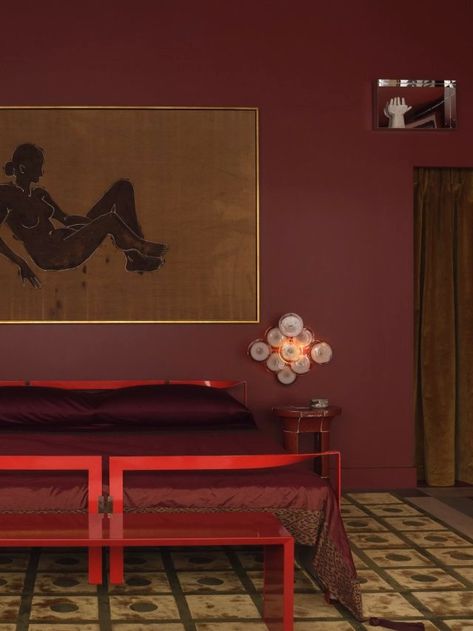 Tumblr Tobia Scarpa, Moody Bedroom, Bedroom Red, Silk Bedding, Red Rooms, Red Interiors, New Room, Interior Design Inspiration, Interior Design Bedroom