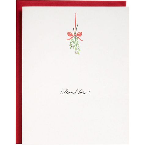 Mistletoe Holiday Card - ELLEDecor.com Christmas Greeting Cards Sayings, Xmas Cards Diy, Christmas Quotes Images, Kiss Under The Mistletoe, Cards For Couples, Watercolor Christmas Cards Diy, Christmas Card Sayings, Merry Christmas Quotes, Simple Christmas Cards