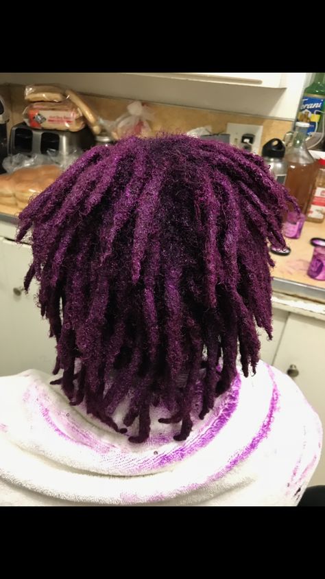 Plum locs Plum Colored Locs, Plum Locs Black Women, Dark Purple Locs Black Women, Dyed Hair Locs, Dark Purple Dreads, Dark Purple Locs, Purple Locs Black Women, Coloring Locs, Purple Dyed Hair