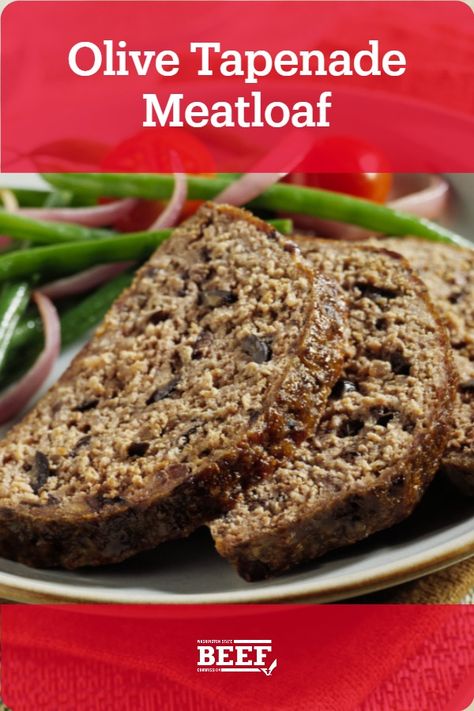 Four ingredients - plus a little salt & pepper - is all is takes to create this delicious and unique olive tapenade meatloaf. Muffin Pan Meatloaf, Meatloaf Sandwich, Delicious Family Meals, Olive Tapenade, Olive Recipes, Best Meatloaf, Tapenade, Meatloaf Recipes, Muffin Pan